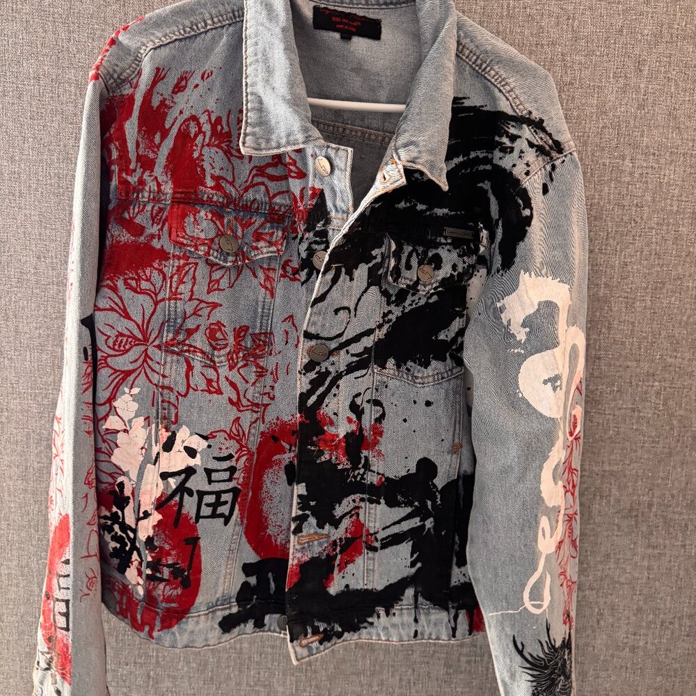Denim Jacket - Size S- Liquor N Poker